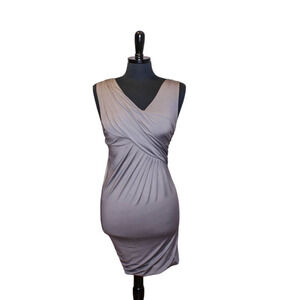 Venus Mini Dress Bodycon Asymmetrical Zipper Back Gray Size 6
